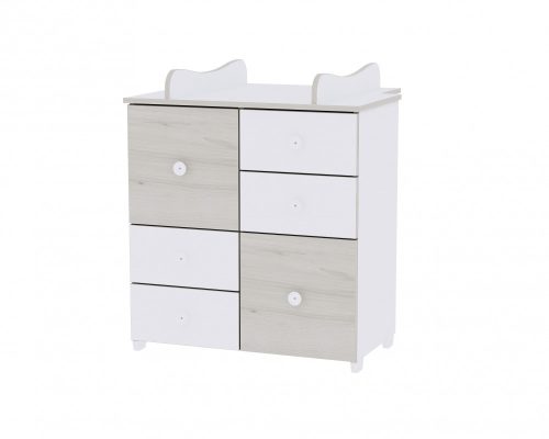 Lorelli Cupboard pelenkázó komód - White & Light Oak / Fehér & Világos Tölgy