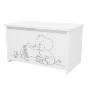 Elefántos játéktároló láda Fehér