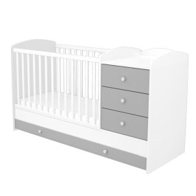 Kombinált 3 fiókos gyermekágy Ezüst-Fehér