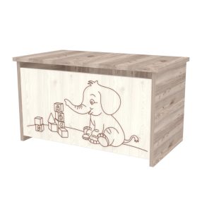 Elefántos játéktároló láda Krém-Fűz