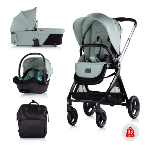 Chipolino Elite 3in1 multifunkciós babakocsi - Basil