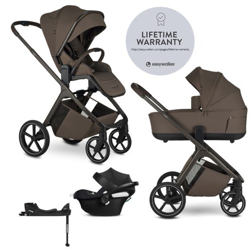 EASYWALKER Kombinált babakocsi Zoey Chestnut Brown + CYBEX Aton B2 i-Size + bázis