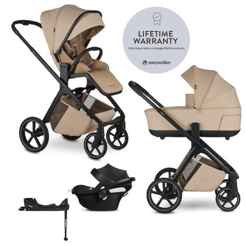 EASYWALKER Kombinált babakocsi Zoey Almond Taupe + CYBEX Aton B2 i-Size + bázis