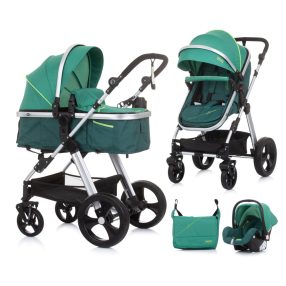   Chipolino Havana babakocsi mózessé alakítható sport résszel + autóshordozó 0-13kg - Aloe