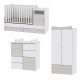 Lorelli Trend PLUS kombi ágy 70x165 + Cupboard pelenkázó komód + Exclusive szekrény - White & L